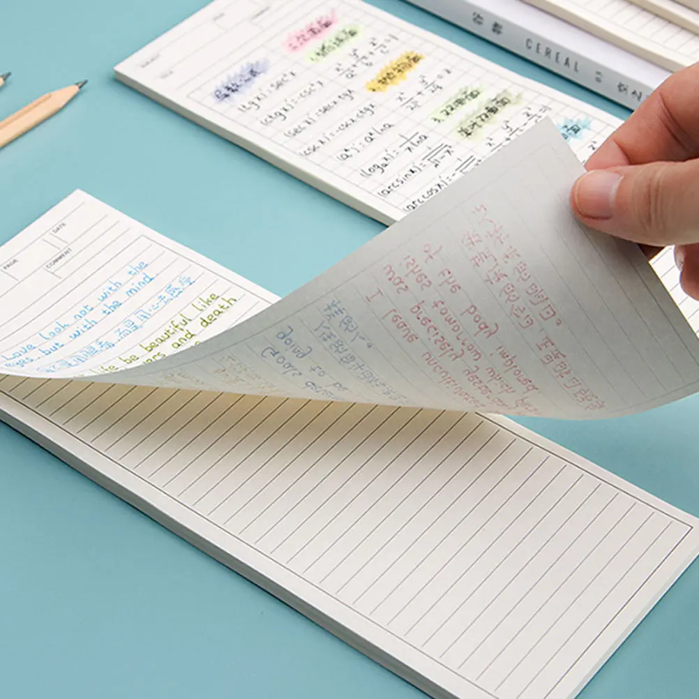 

3pcs Super Long Note Paper Study Notepad Tearable Planning Mini Writing Compact Size Carry Backpack Schedule Books Agenda H