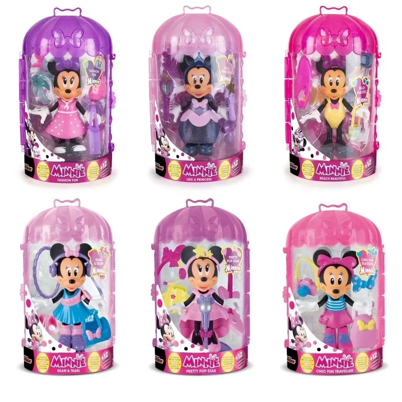 Disney Princess Mickey Mouse Beautiful Minnie Mouse Dress Up Doll Change Clothes Girls Play House Toy Figure Christmas Gift