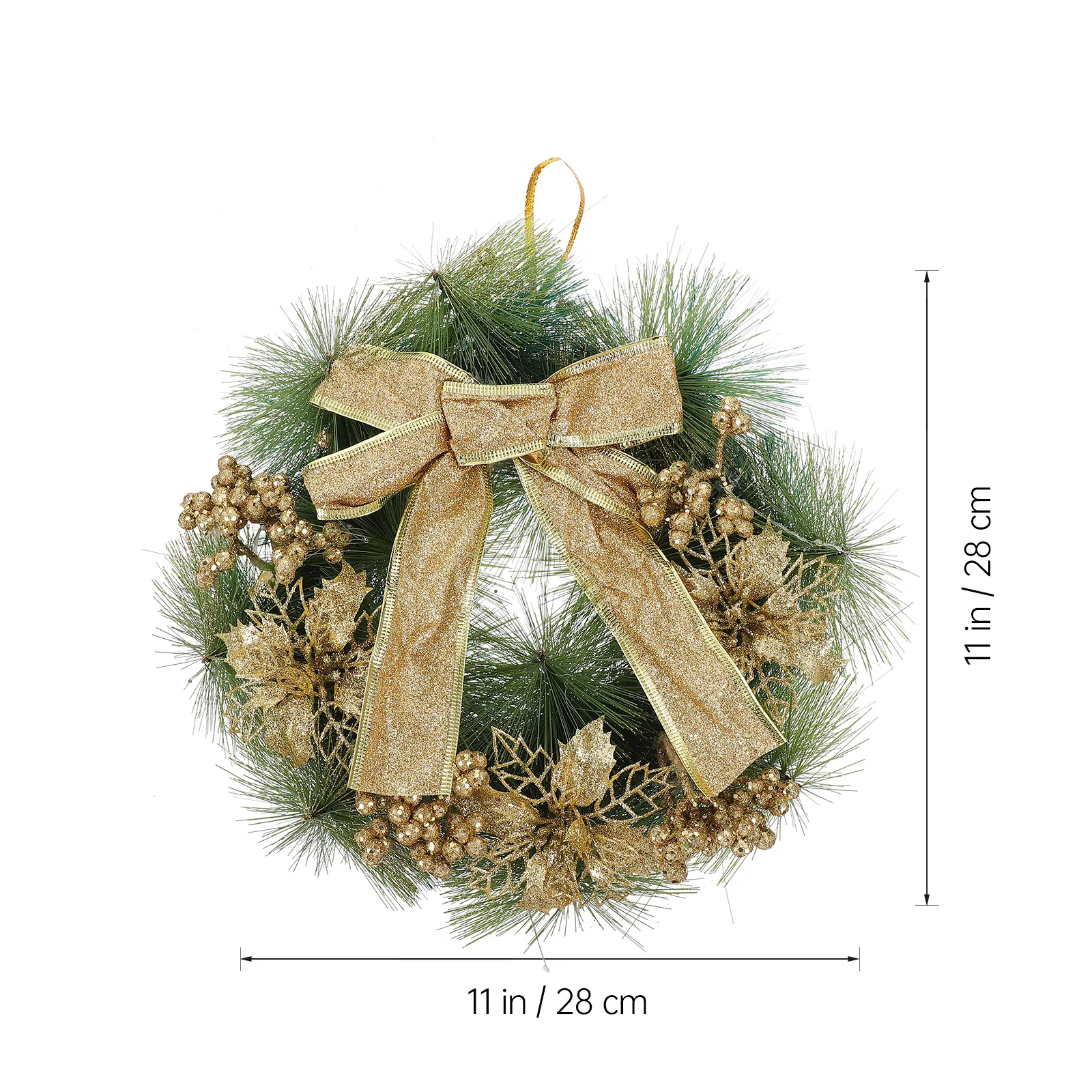 

1Pcs Gold Xmas Hanging Wreath Berry Pendant Door Wall Decor Xmas Garland Christmas Party Garland Decoration Hanging Wreath