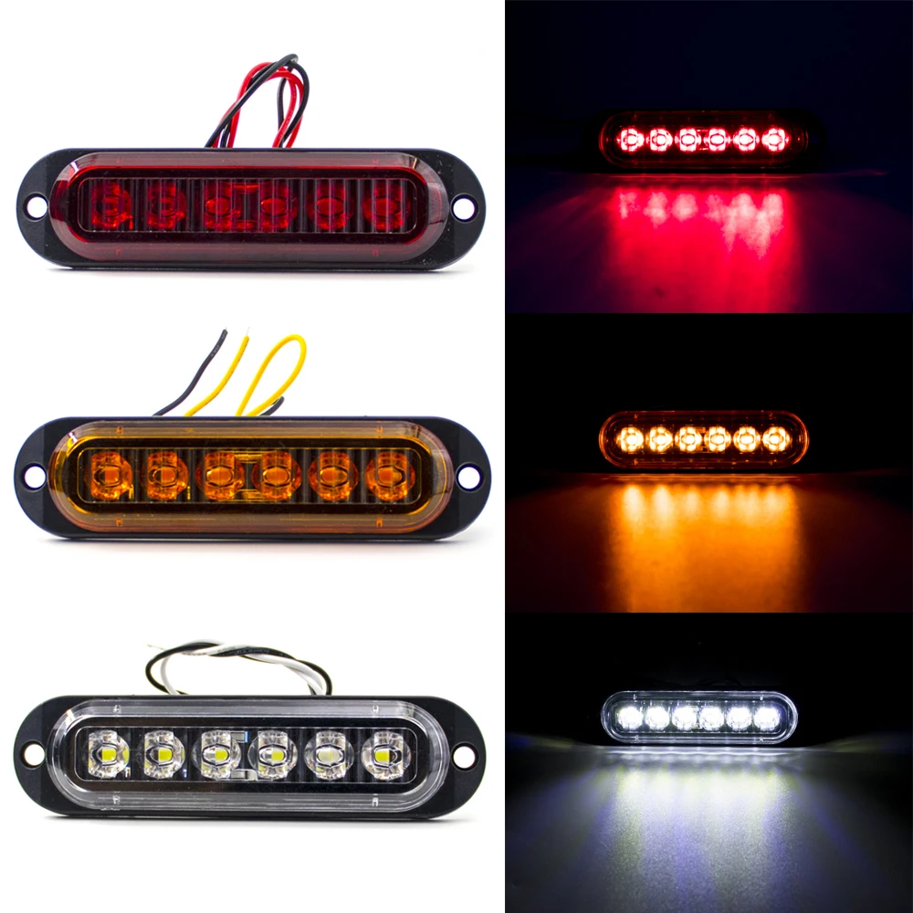 6x/8x/10x 12-24V 6 LED 4 LED 2 Style Side Marker Lights Waterproof Clearance Lamps Indicator Lamp Signal Light Truck Trailer Van