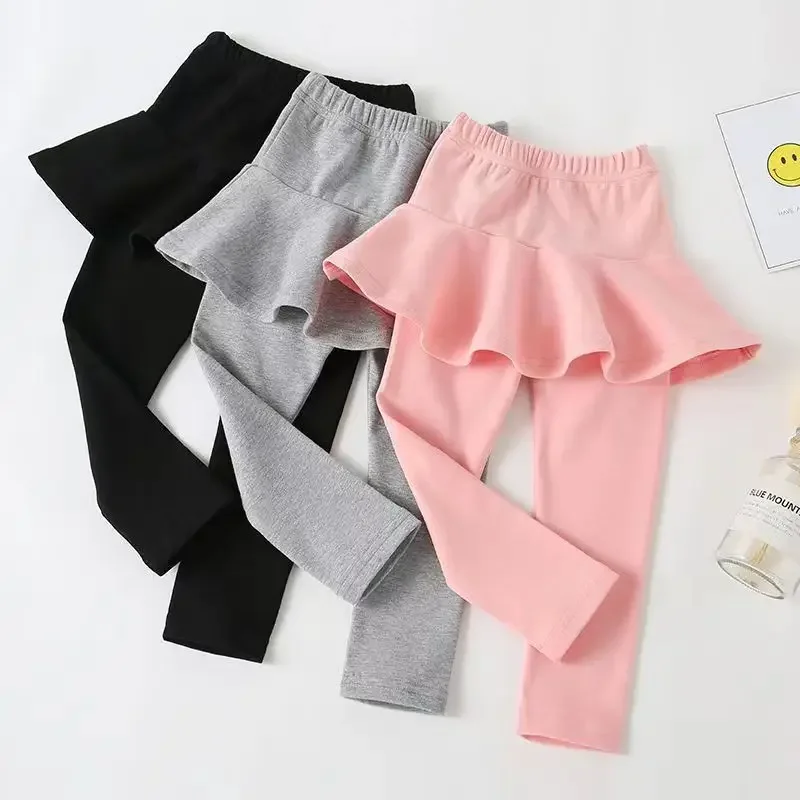 Warm Spring Cotton Autumn Winter Girl Leggings Skirt-pants Cake Skirt Kids leggings Children girls Pants Trousers 3-11 Years