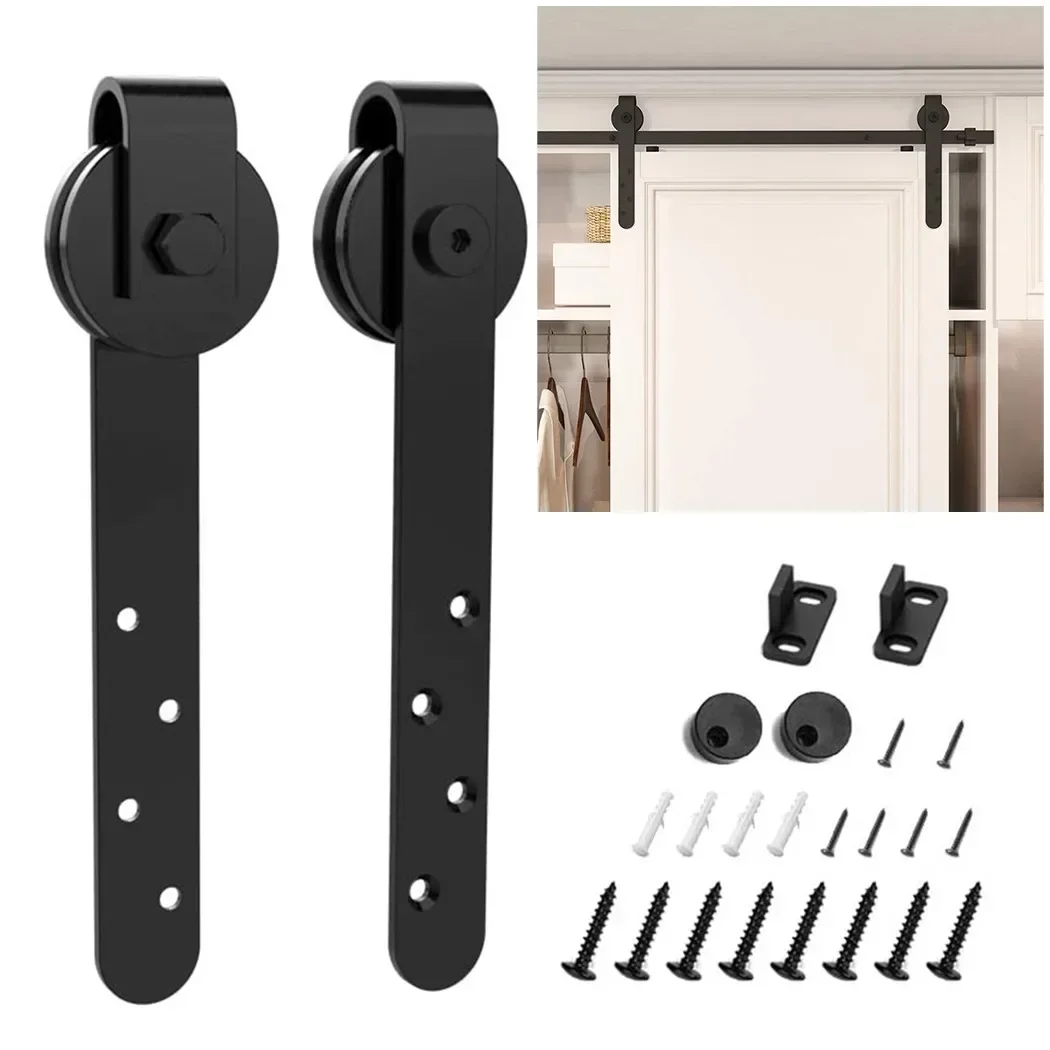 

1/Set Cabinet Sliding Barn Door Hardware Kit Super Mini Barn Door System Slide Kit 22* 2.8 *3.8cm Top Mount Hanger Track Closet