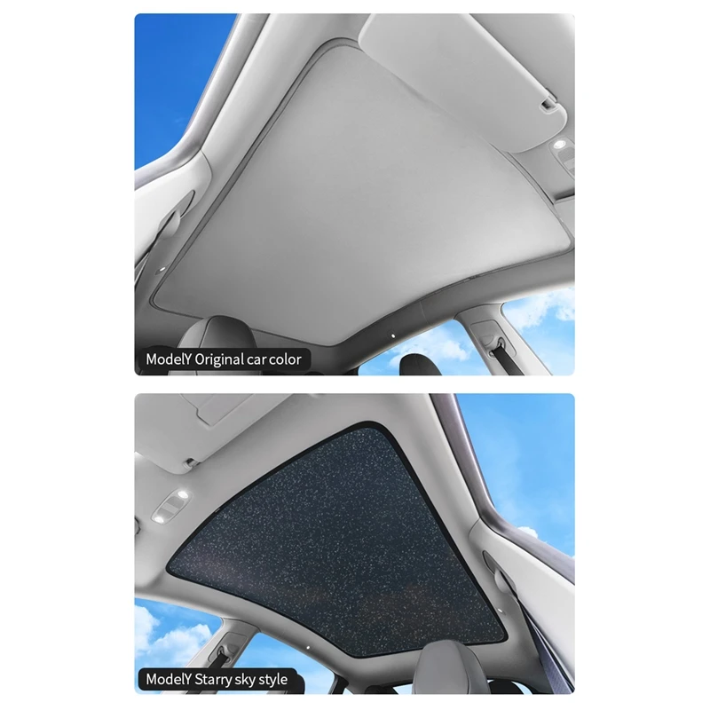 Car Interior Upgrade Sun Shades Glass Roof Sunshade Windshield Skylight Blind Shading Net For Tesla Model Y