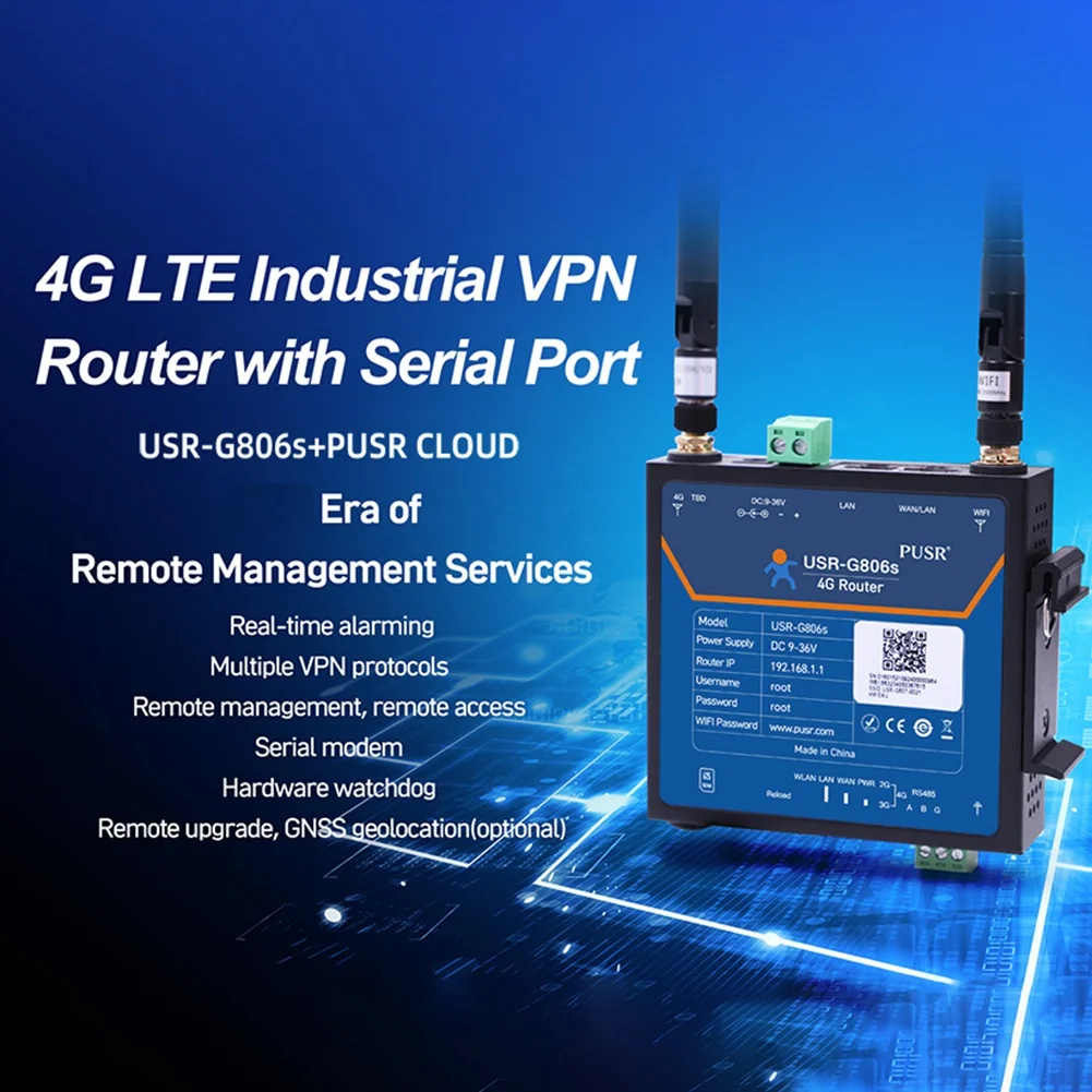 Industrial 4G LTE Router -G806S IoT Device Serial Port RS485 LAN to 4G WiFi Converter Support Modbus RTU to