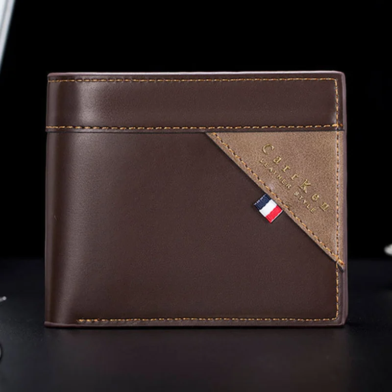 Vintage Leather Men's Wallet Short Three Fold Coin Purse Business Card Holder Fashion Male Money Wallet