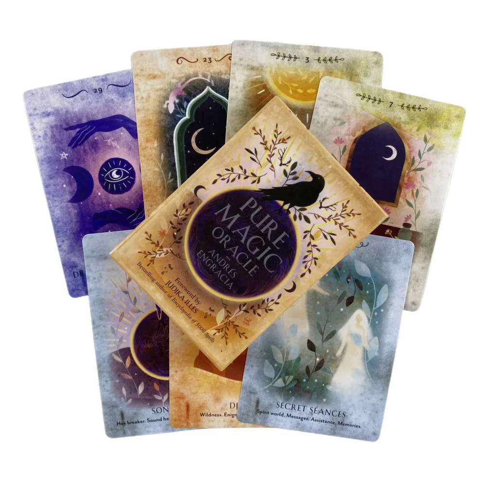 1 pçs puro magia oracle tarot lazer entretenimento jogos cartão, reuniões de família cartão de tarô, jogos de tabuleiro cartão de tarô guia pdf