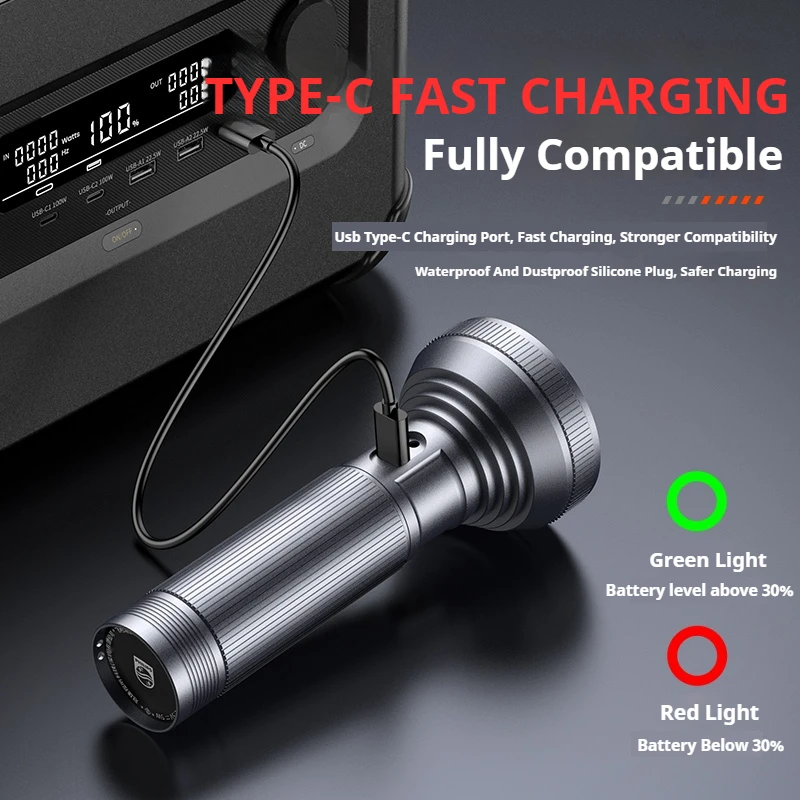 PHILIPS 2025 ใหม่ SFL6252 ไฟฉาย LED กำลังสูงไฟฉายแคมป์ปิ้งพร้อม 9 ลูกปัดโคมไฟแบบพกพาแบบชาร์จไฟได้โคมไฟ