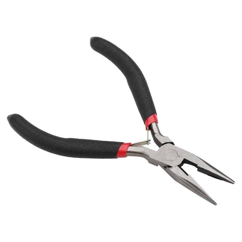 5inch Handmade Pliers Practical Jewelry Diy Hand Tool Black Handle Needle Nose Pliers 1PC