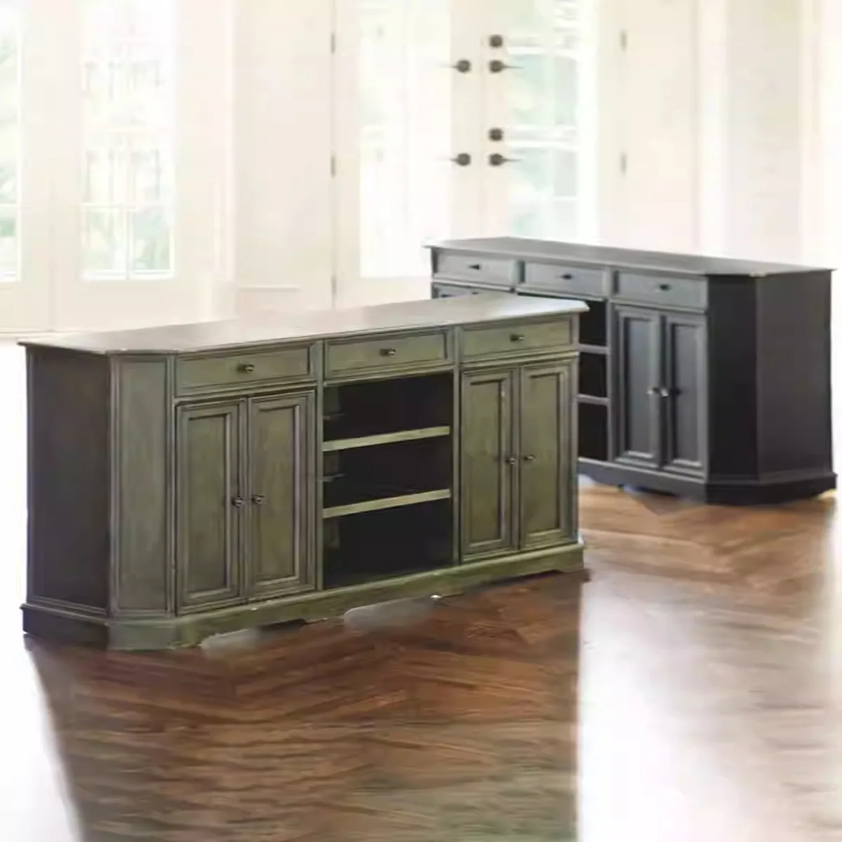 American, neoclassical, simple, modern, solid wood, side cabinet