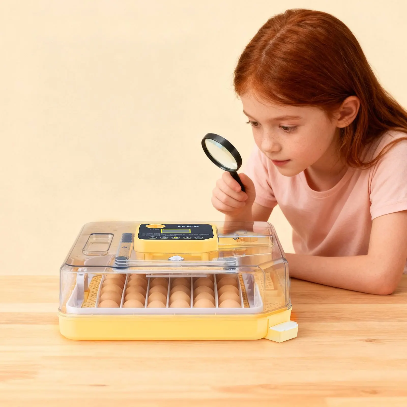 

Инкубатор на 48 яиц, автоматический переворот яиц, LED-фонарь для проверки яиц, дисплей температуры и автоматический контроль влажности, 360° ° Прозрачное окно просмотра