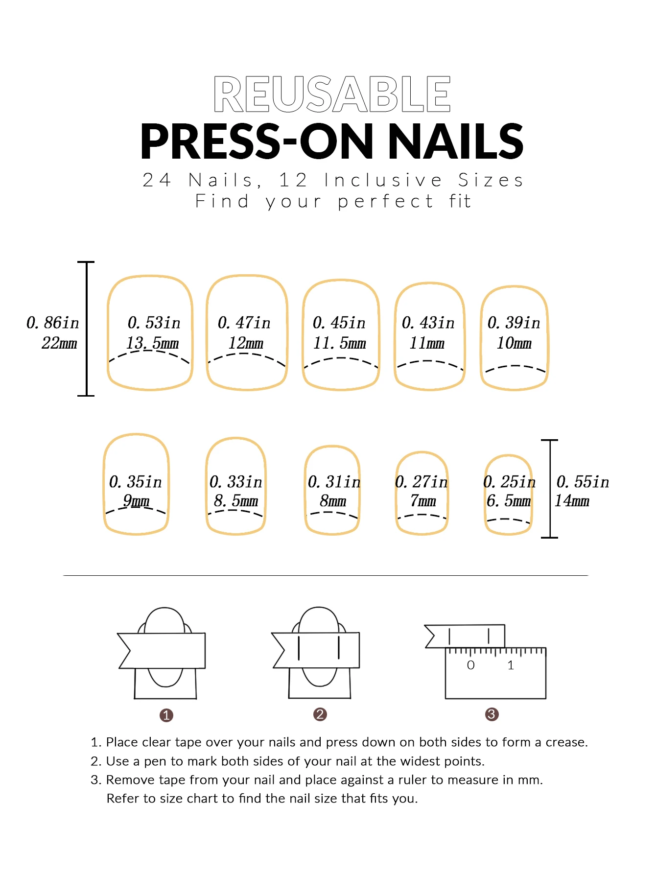 Juego de manicura francesa para niña, set de 24 piezas, lima de uñas y 1 juego de pegatinas de pegamento, color blanco, Cuadrado y largo, diseño de amor