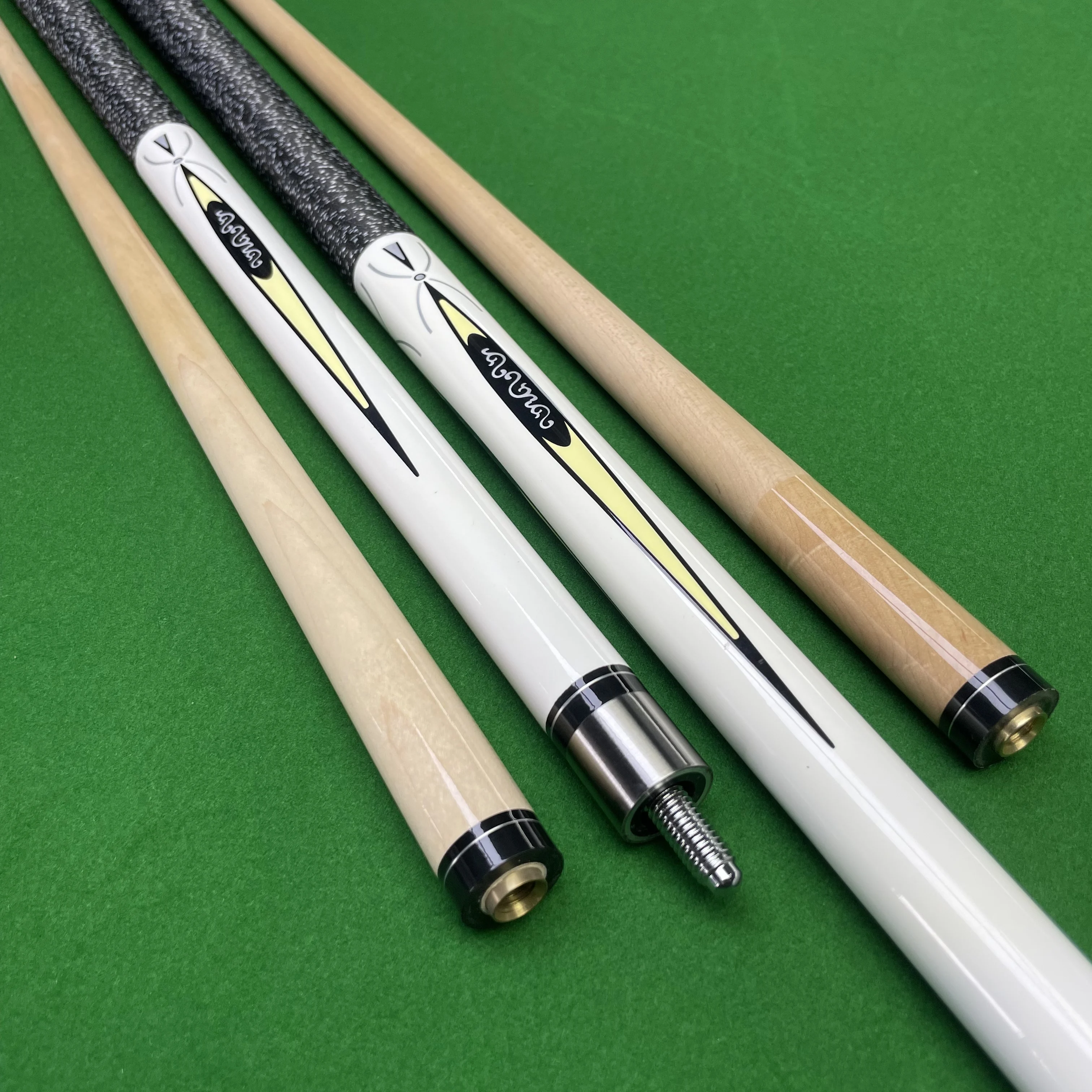 خشب القيقب تجمع جديلة 13 مللي متر تلميح خفيفة الوزن عالية الاستقرار تصميم سترة صفراء فريدة من نوعها ل تسعة الكرة ، كاروم السنوكر 3 وسادة البلياردو #2