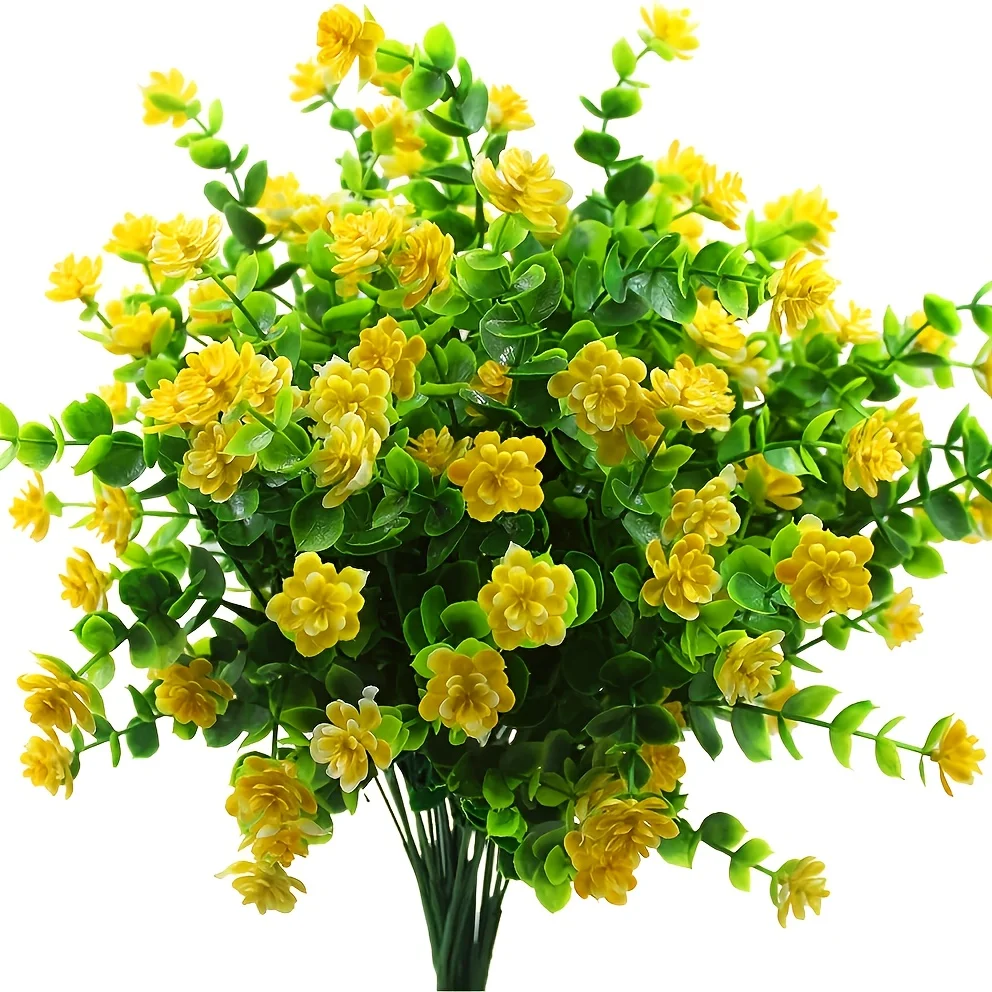 4 stuks kunstbloemen uv-bestendig groen planten voor tuin keuken decor bruiloft huis woonkamer decoratie nep bloemen