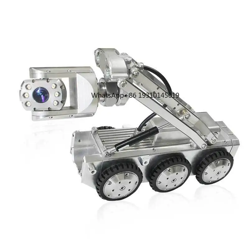 Electric Lifting Municipal Sewage Line Pipe Inspection Camera Crawler Robot With Counter Meter