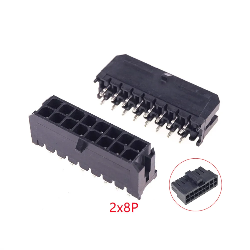 100 Pcs 3.0 MM Wafer Micro-Fit 3.0 PCB Male Header Connector Straight 2 4 6 8 10 12 14 16 18 20 22 24 Pin Board Solder 43045