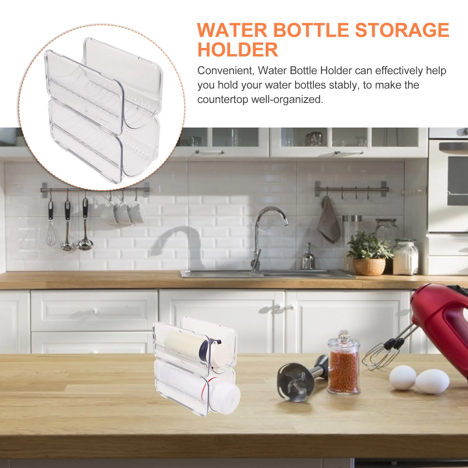 2 Pcs Multi-layer Cup Holder Drink Bottle Stackable Holders Water Organizer Jug Storage Rack Plastic Bottles