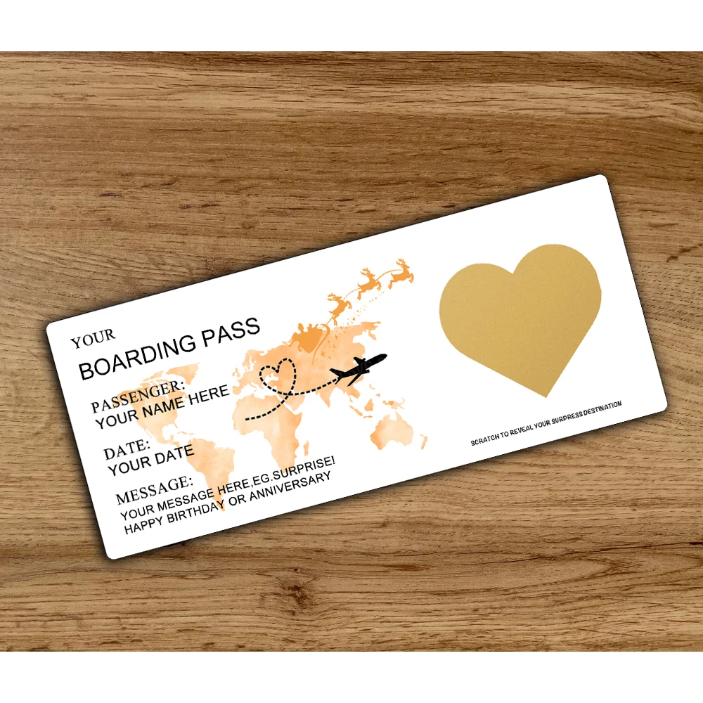 Personalised Fake Boarding Pass,Personalised Scratch, Holiday Ticket, Christmas Surprise, B