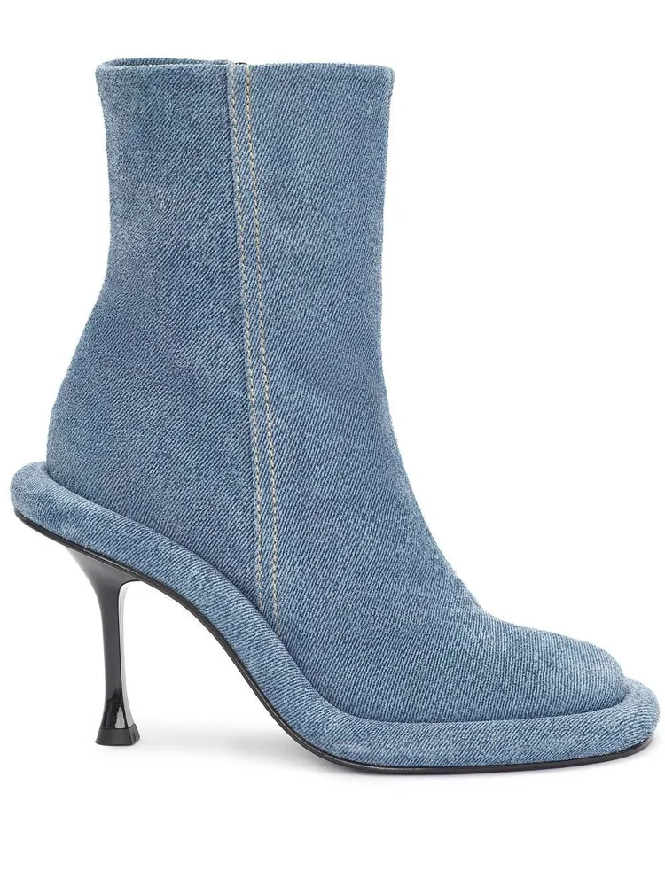 

Европейские/американские новые ковбойские сапоги на высоком каблуке с толстой подошвой, женские сапоги с круглой головкой, женская обувь на большой короткой трубке с боковой молнией