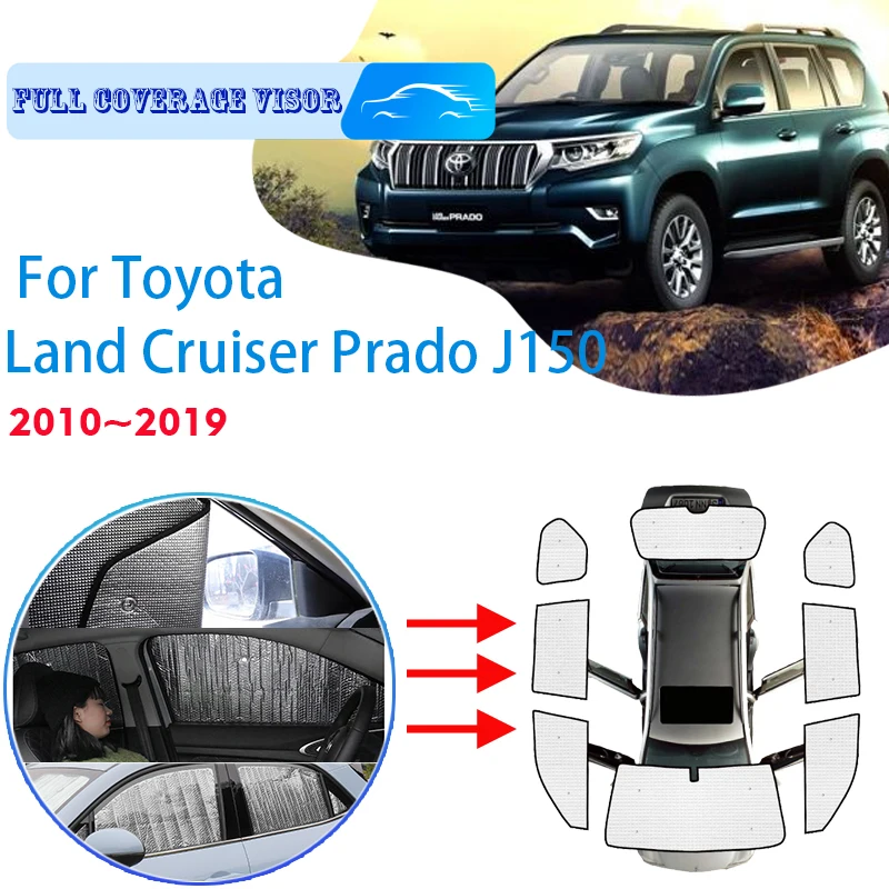 

Car Full Coverage Sunshades For Toyota Land Cruiser Prado J150 2010~2019 Anti-UV Car Sunscreen Window Sunshade Cover Accessories