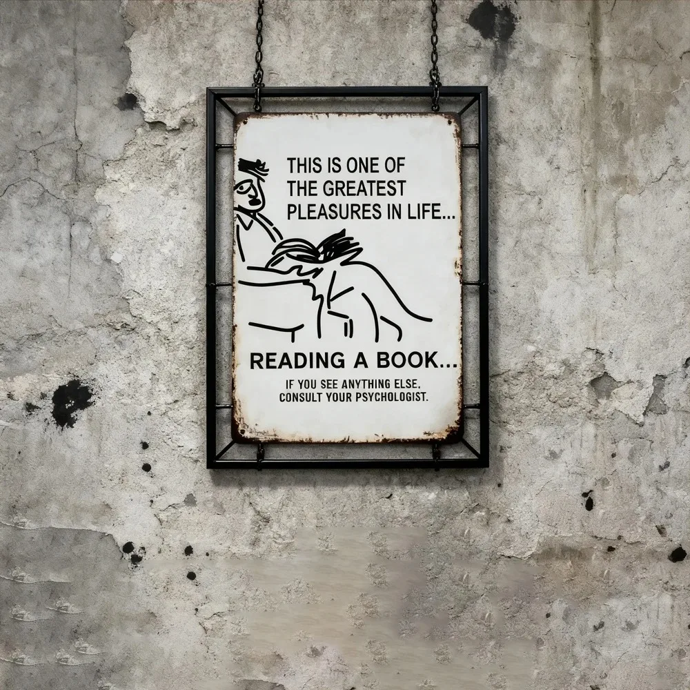 واحد من أعظم متعة في الحياة يقرأ كتاب علامة معدنية من القصدير مضحكة