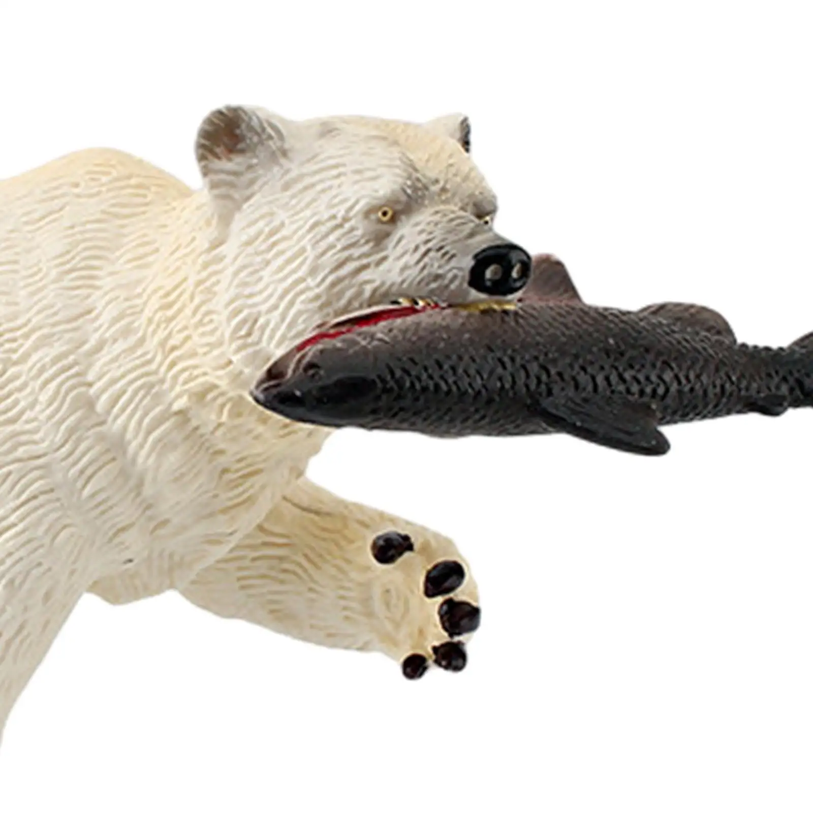 White Bear Model Realistic Animals Playset for Playhouse Decor Desktop Ornament