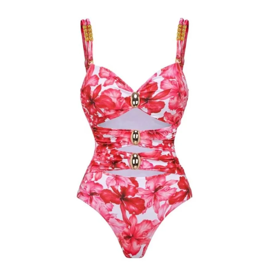 Tengweng 2024 3D Flower One Piece Swimsuit and Skirt Swimwear Women Push Up Bodysuit Monokini Swim Suit Bathing Suit Beachwear