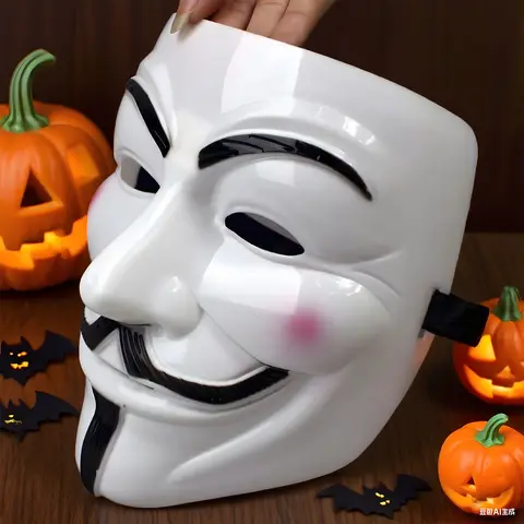 Máscara V Máscara Anónima Guy Fawkes Máscara de Halloween Máscara de Hacker Estilo Horror Regalo de Navidad