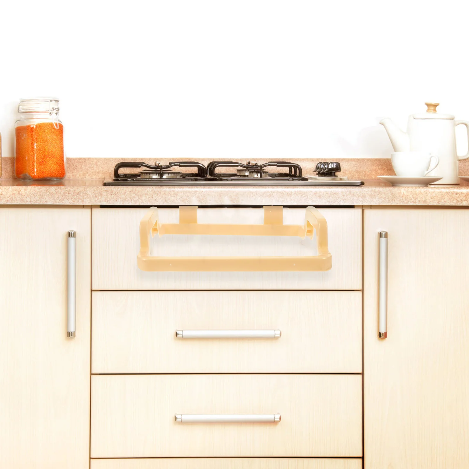 Yellow Kitchen Trash Bag Rack Cabinet Door Mount Garbage Holder For Bathroom Drawer Storage Organizer Rubbish Bag Rack