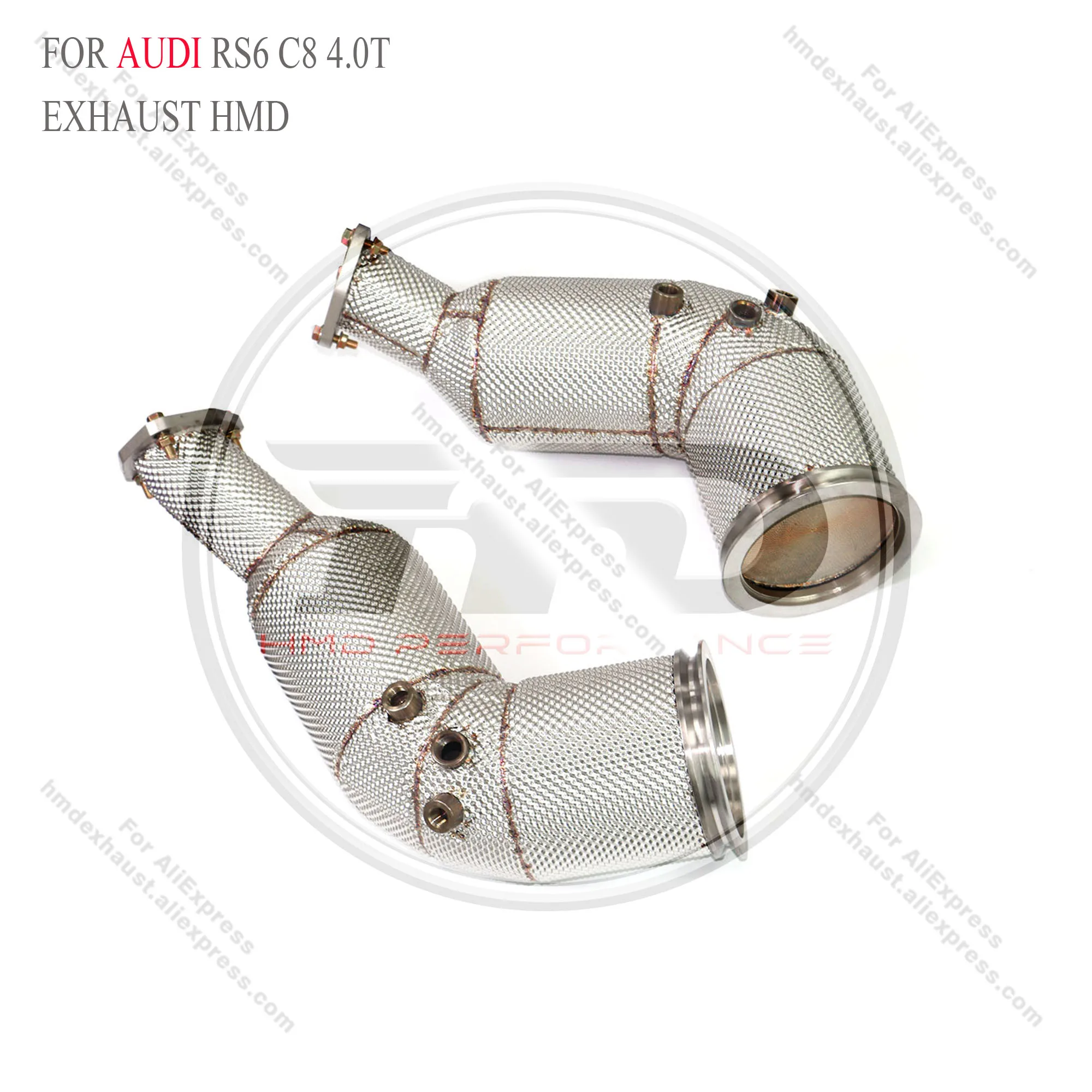 HMD Exhaust Catback exhuast for Audi RS6 C8 4.0T Ti OEM Valve Muffler Downpipe and Resonant Tube Lossless installation