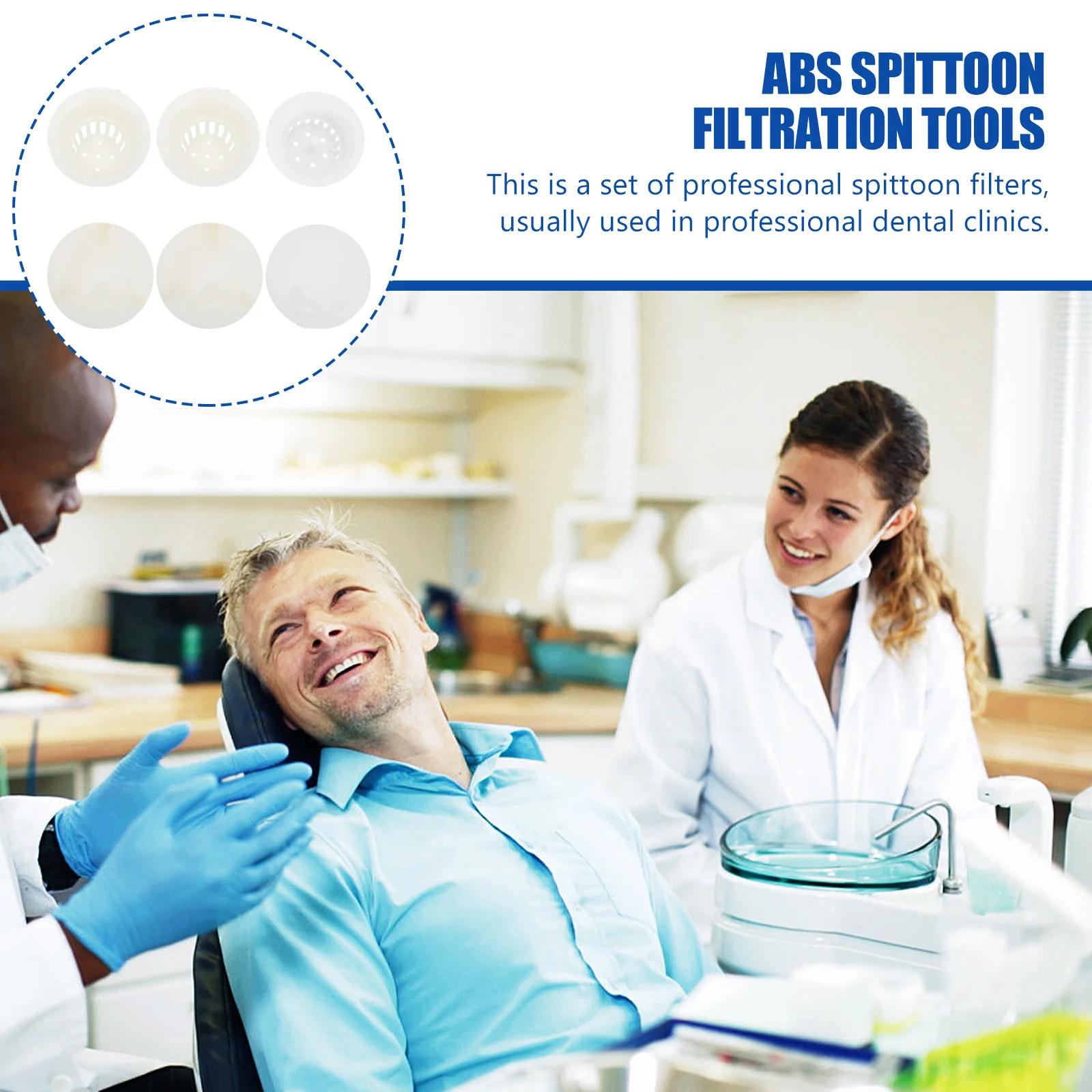 

3pcs Filter Net Sputum Basin Smooth Abs Spittoon Accessories For Practical Filtration Supplies White