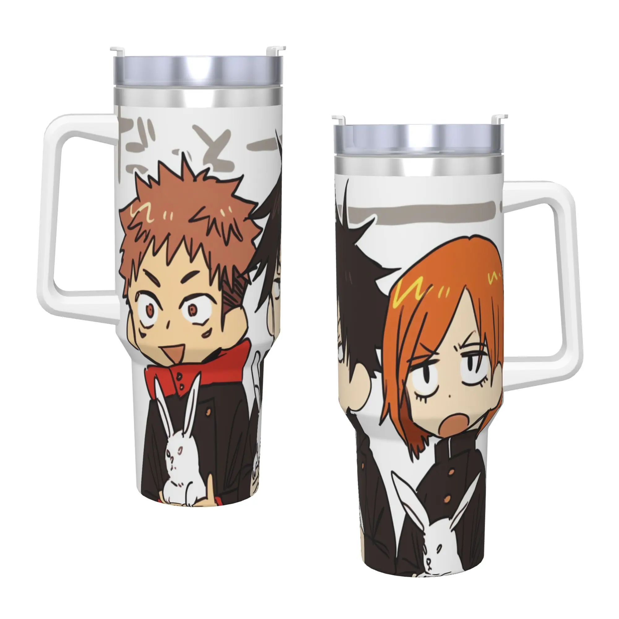 Anime Juju Characters Stainless Steel Tumbler  Beach Car Mugs 40oz Thermal Cups Insulated Hot Drinks Milk Tea Water Bottle