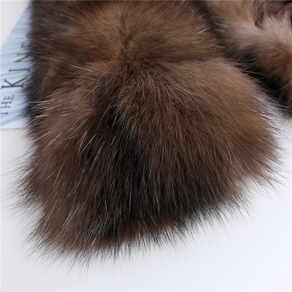 Elegant Women\'s 100% Real Sable Fur Scarf Natural Mink Scarves Lady Fahion Winter Wraps Girl Solid Neckercheif Neck Warmers