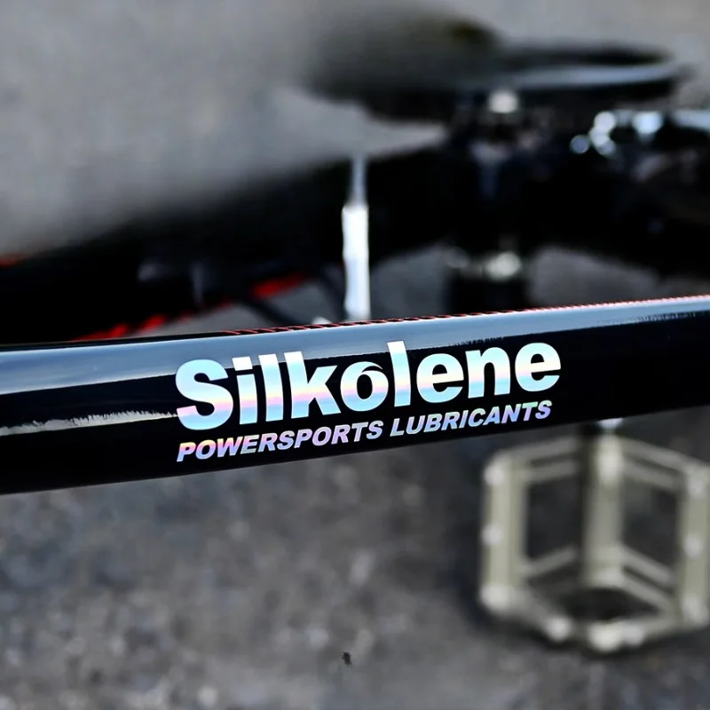 

1SET Eye - Catching Powersports Sticker - Unique Holographic Silkolene Logo Decals for DIY Projects & Motorsport Customization