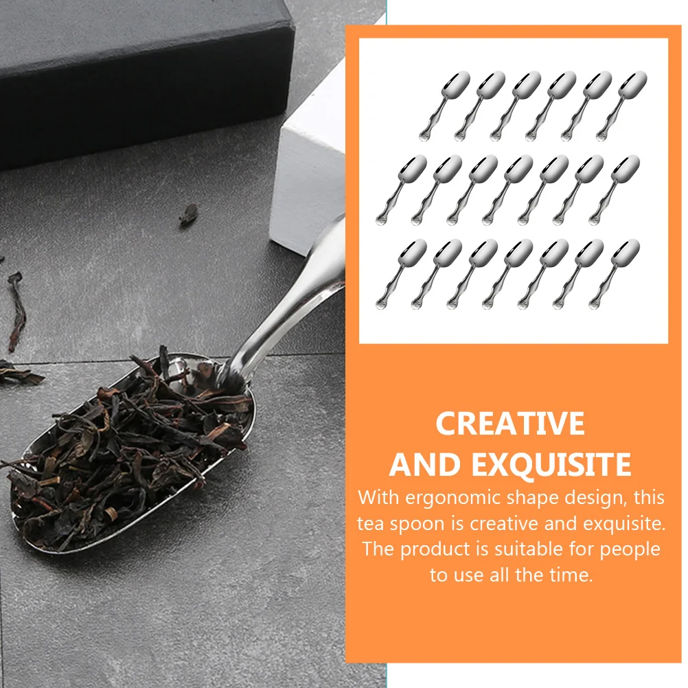 

30Pcs Stainless Steel Tea Leaf Scoops Ergonomic Comfortable Handle Portable Multi-Function Tea Accessories Household Use