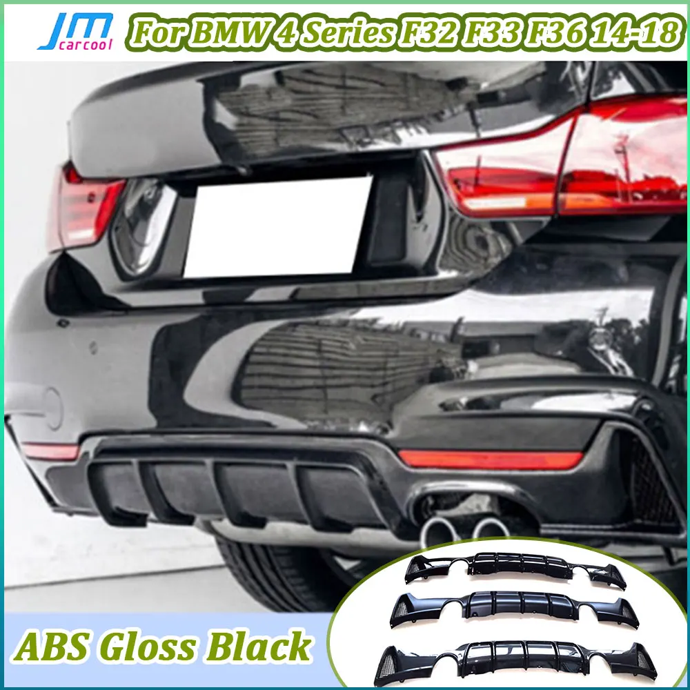 

ABS Rear Diffuser Spoiler For BMW 4 Series F32 F33 F36 M Sport 2014-2018 Carbon look Bumper Cover Guard Body Kits
