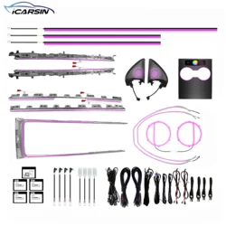 iCarsin 2021-2025 Model 3/Y Laser Carving Ambient Lighting Upgrade Kit For Tesla Interior Dashboard Light Center Console LED