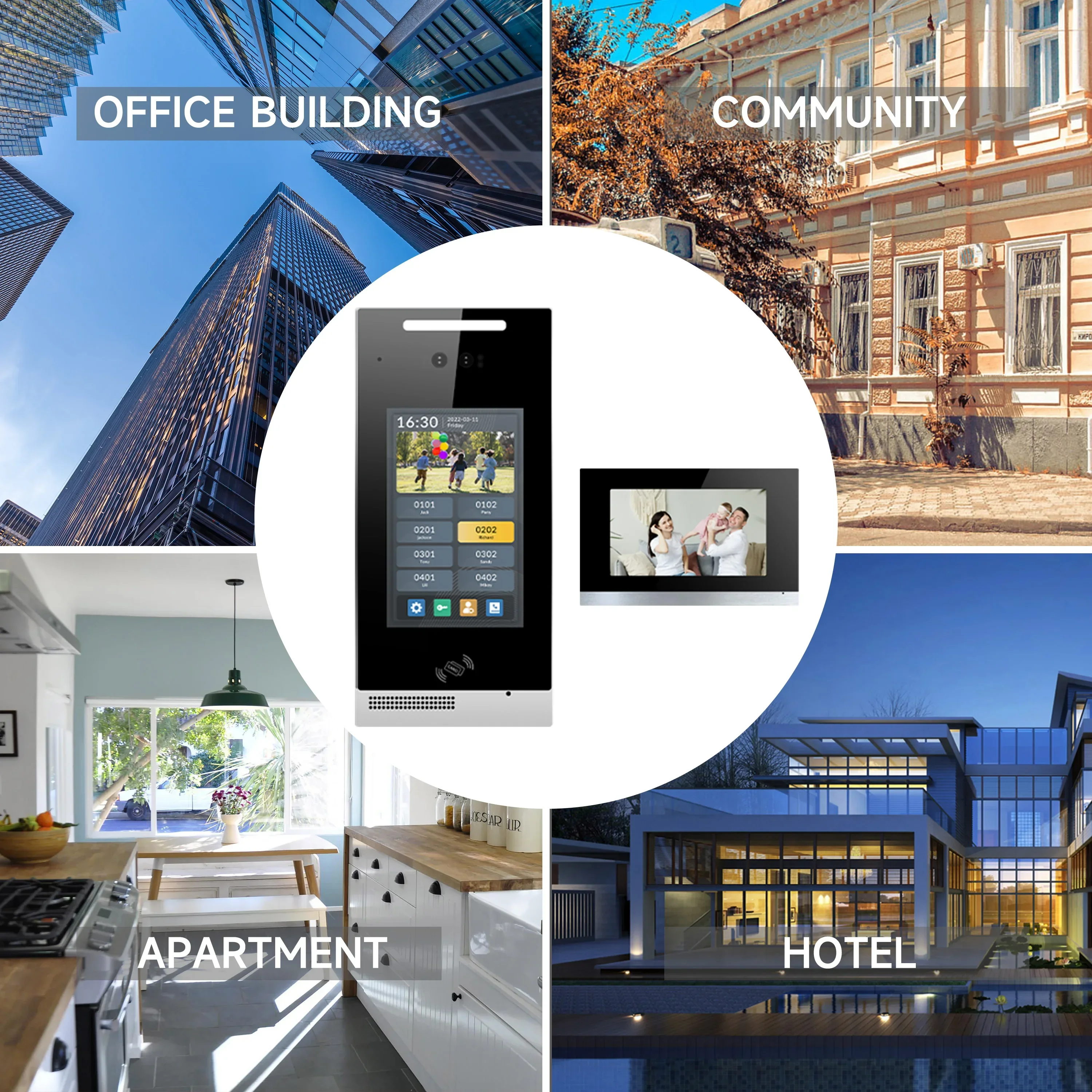 Android 8 Inch Touch Screen Tuya IP Intercom Video Door Phone Apartment Wired Video Intercom System