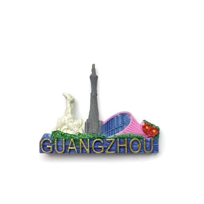 China Guangzhou Cultural and Landmark Guangzhou Tower Five-Winged Sheep Statue Magnetic Refrigerator Sticker Tourist So