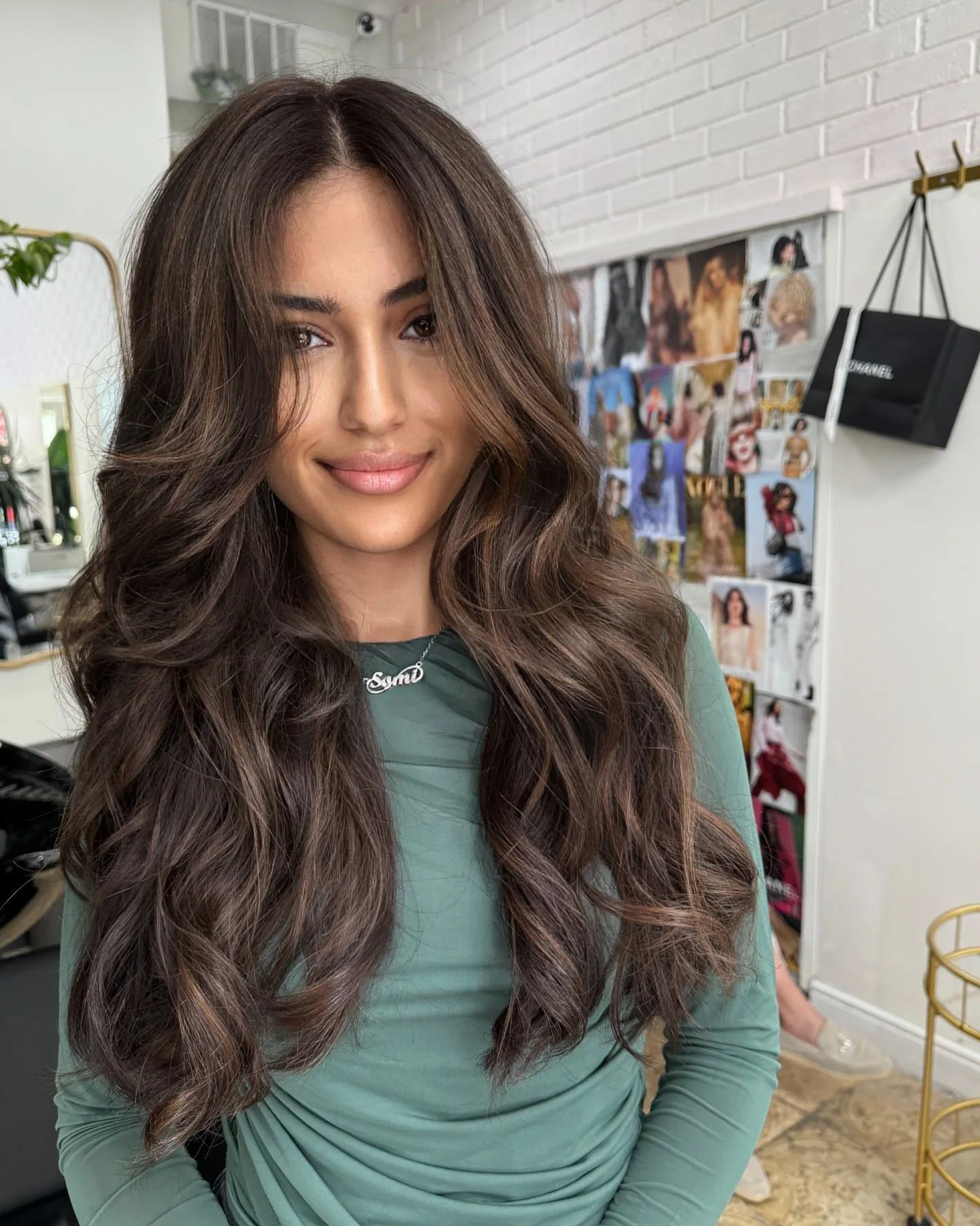 

Dark Brown Side Part Wig Blonde Brown Wig Body Wavy Synthetic Lace Front Wig Glueless Wig for Women Natural High Quality Wig