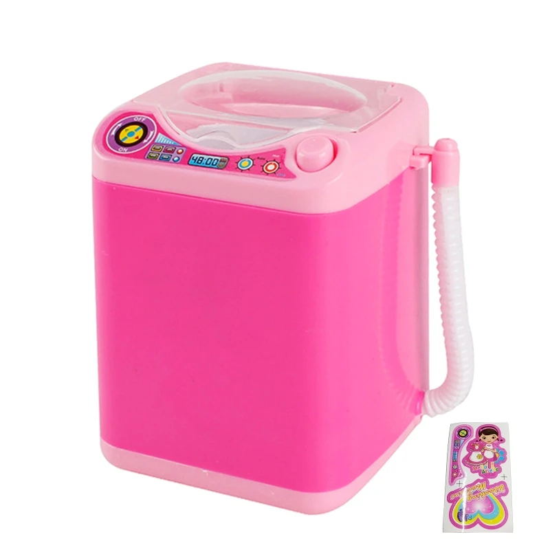 Mini Laundry Machine Role-Play Cleaning Toy for Kids Girl Cosmetic Brush Washing