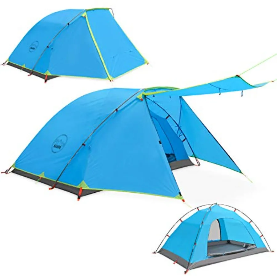 

2／4 Person Camping Tent Outdoor Waterproof Family Large Tents 2/4 People Easy Setup Tent with Porch Double Layer Outdoor, Water