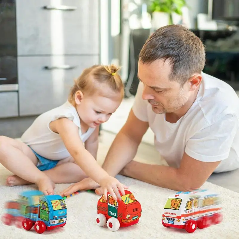 

Car Soft Toy For Kids Fabric Vehicle Model Figure Washable Ambulance Express Vehicle Taxi Model Cartoon Toddler Truck Figure For