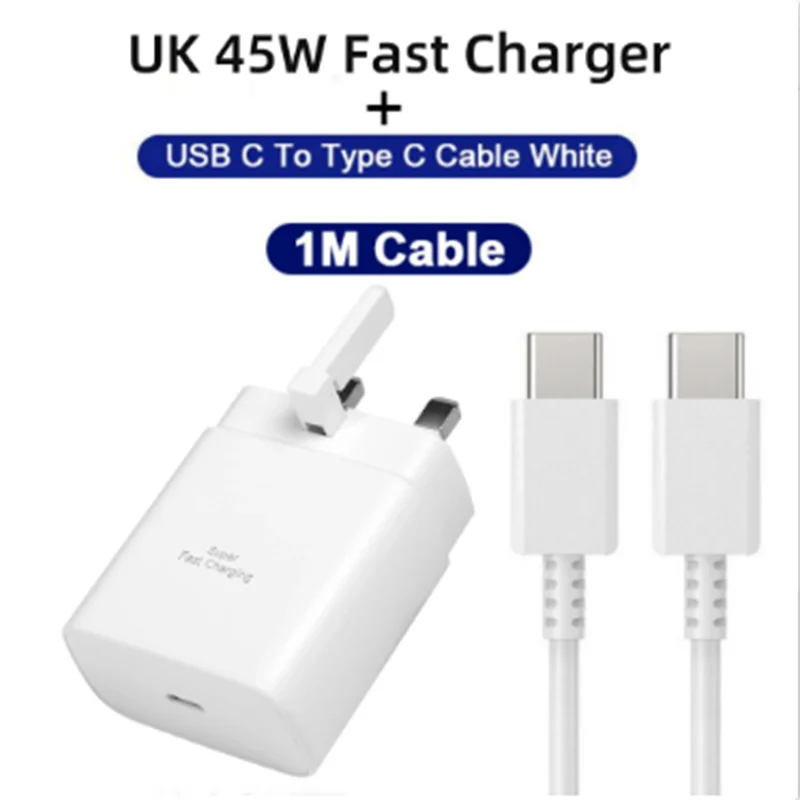 Quality 45W PD Fast Charger USB C Adapter Quick Charge For Samsung Xiaomi iPhone Huawei Phones Type C Quick Charger Cable Suit