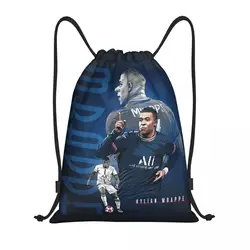 Custom Mbappes French Drawstring Backpack Bags Men Women Lightweight KM Football Pop Art Gym Sports Sackpack Sacks for Yoga