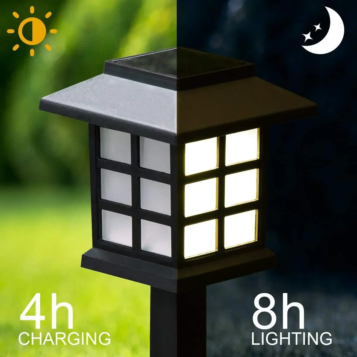 Solar powered small palace lamp,LED small house lamp, courtyard ground lamp, villa garden, outdoor rainproof decorative lighting