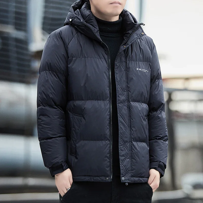 

Мужская хлопковая куртка с капюшоном, однотонные ветрозащитные парки, модная повседневная одежда на молнии, Casacos De Inverno Masculino