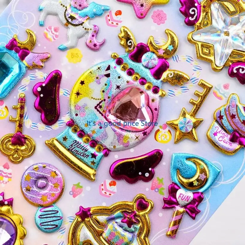 رقع صغيرة قابلة لإعادة الاستخدام لزجاجة المياه، والدفتر، وملصق القصاصات اللطيف ثلاثي الأبعاد #3