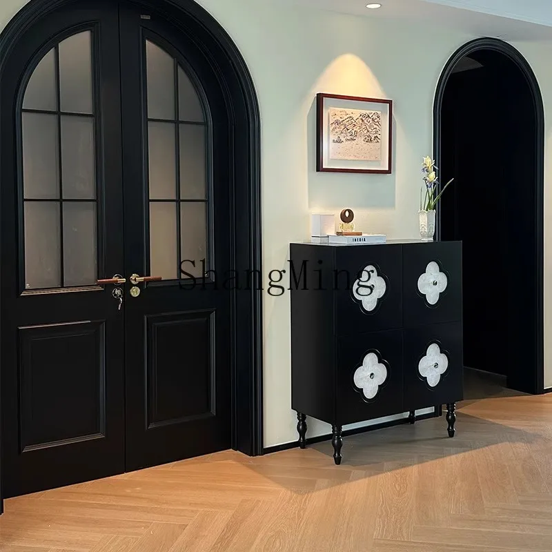 LXY أربعة قصر خزانة الرجعية خشب متين خزانة مطعم خزانة مدخل تخزين متعددة الوظائف #4