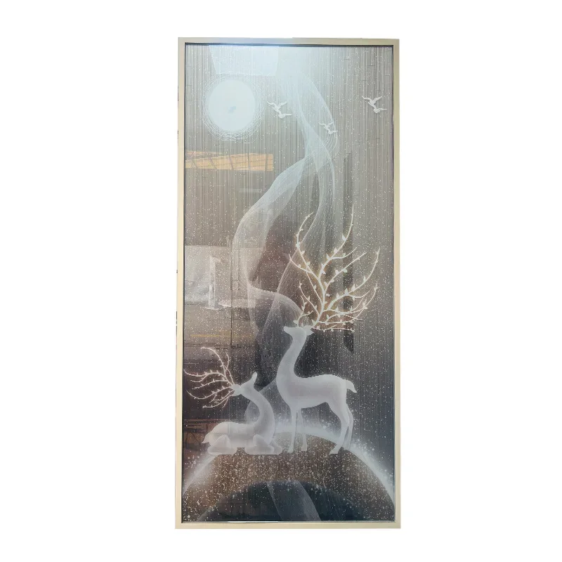 

Hotel event partition stainless steel art glass screen hotel box banquet hall