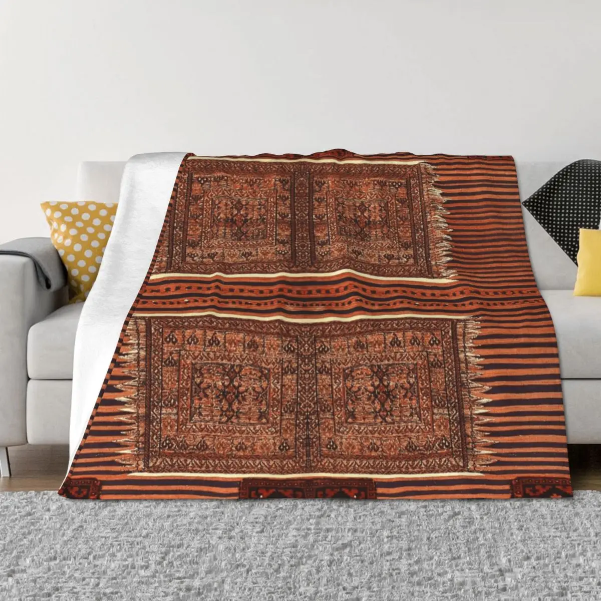 

Vintage Moroccan Artwork Throw Blanket Fashion Sofas Luxury Brand Thermals For Travel Comforter Blankets